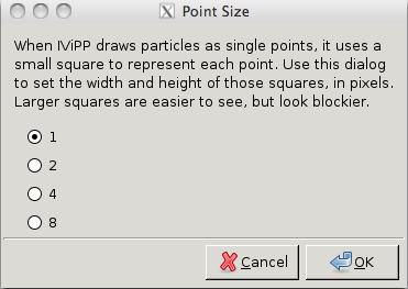 [Point Size for Particles Can Be 1, 2, 4, or 8]