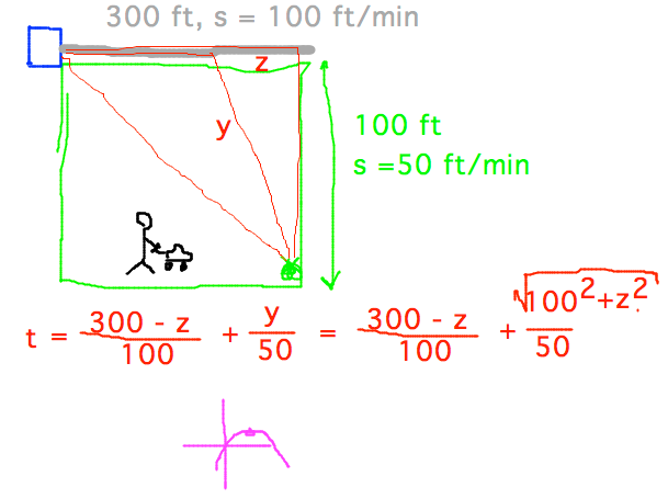 Lawnmower moves to opposite corner of lawn, partly across lawn and partly on driveway