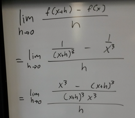 Derivation of derivative of 1/x^3
