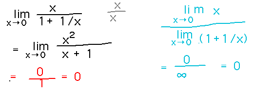 Multiply by x/x to cancel out x in 1/x