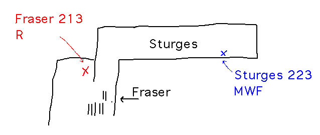 Fraser connects to the south end of our usual building