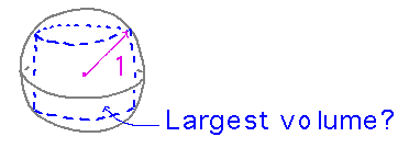 Cylinder inside sphere has distance 1 to corner