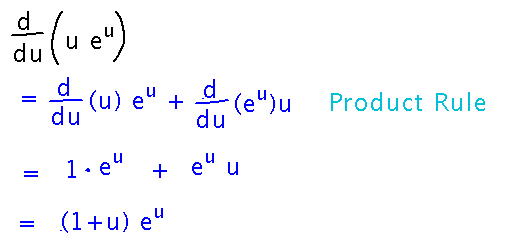 Using the product rule with an exponential function