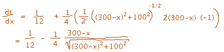 Differentiating time via chain rule