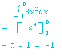Integral from 1 to 0 of 3 times x squared is negative 1
