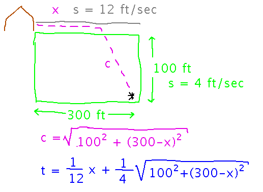 Patch of lawn with shed and mower diagonally opposite, path cuts partly across lawn and partly along edge