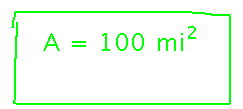Rectangle enclosing an area of 100 square miles