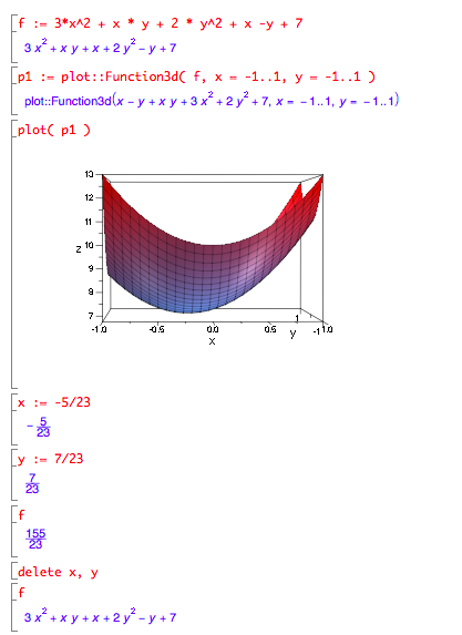 muPad visually and numerically reveals minimum