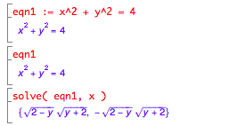 Named equation in mupad