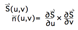 n = dS/du cross dS/dv