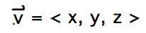 v with arrow above = <v1,v2,v3>