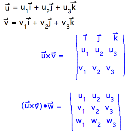 Cross product and box product calculated as determinants
