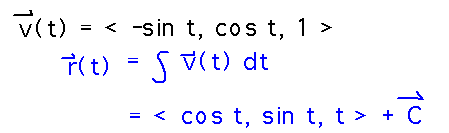 Antiderivative of vector function with unknown constant of integration