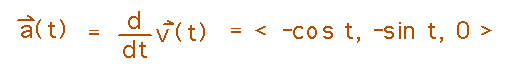 Acceleration is vector of derivatives of velocity