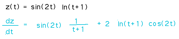 dz/dt via the product rule