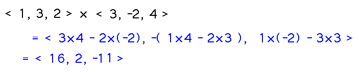Calculating a cross product