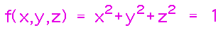 Sphere corresponds to just one value a 3-variable function can assume
