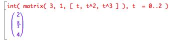 int and matrix functions evaluate a definite integral