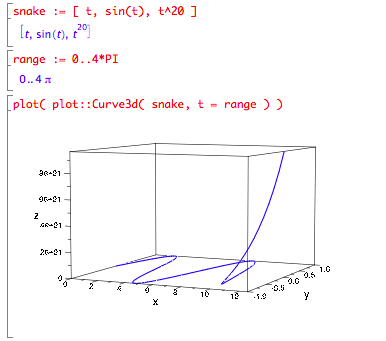 a snake-like line plotted in muPad