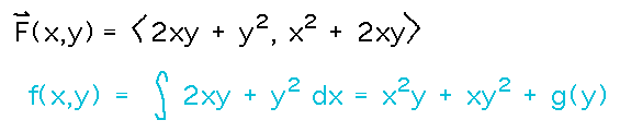 Integrating the first component of a vector field gives a first approximation to its potential function