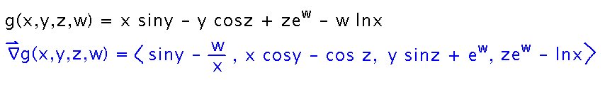 Gradient of a v-variable function is a 4-element vector