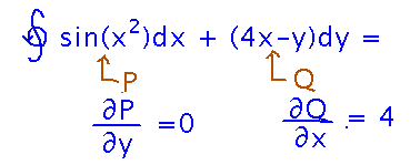 P is function integrated 'd x', Q is integrated 'd y'