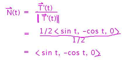 Principal unit normal is T prime over magnitude of T prime