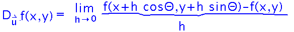 Limit definition of derivative of f in direction u