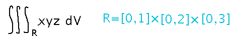 Integral in 3 dimensions of x times y times z