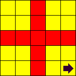 [A Red Cross on a 5-by-5 Yellow Background]