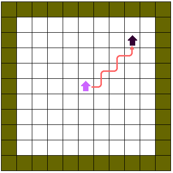 [Robot Follows a Zigzag Path Forward and Right]