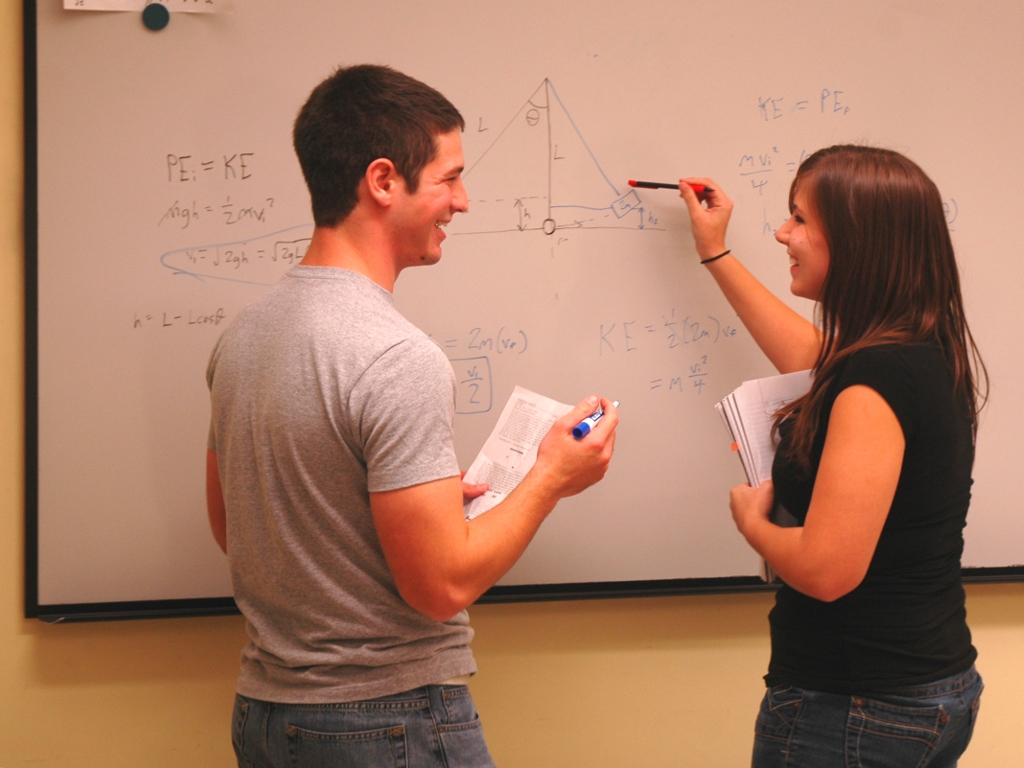 Two students in the PLC