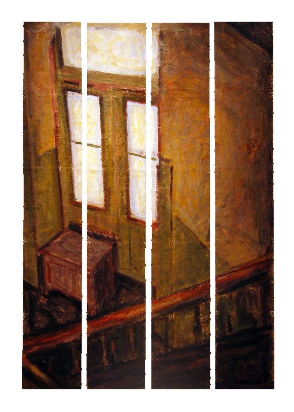 Lodz - VII. acrylic on stitched paper. 2008