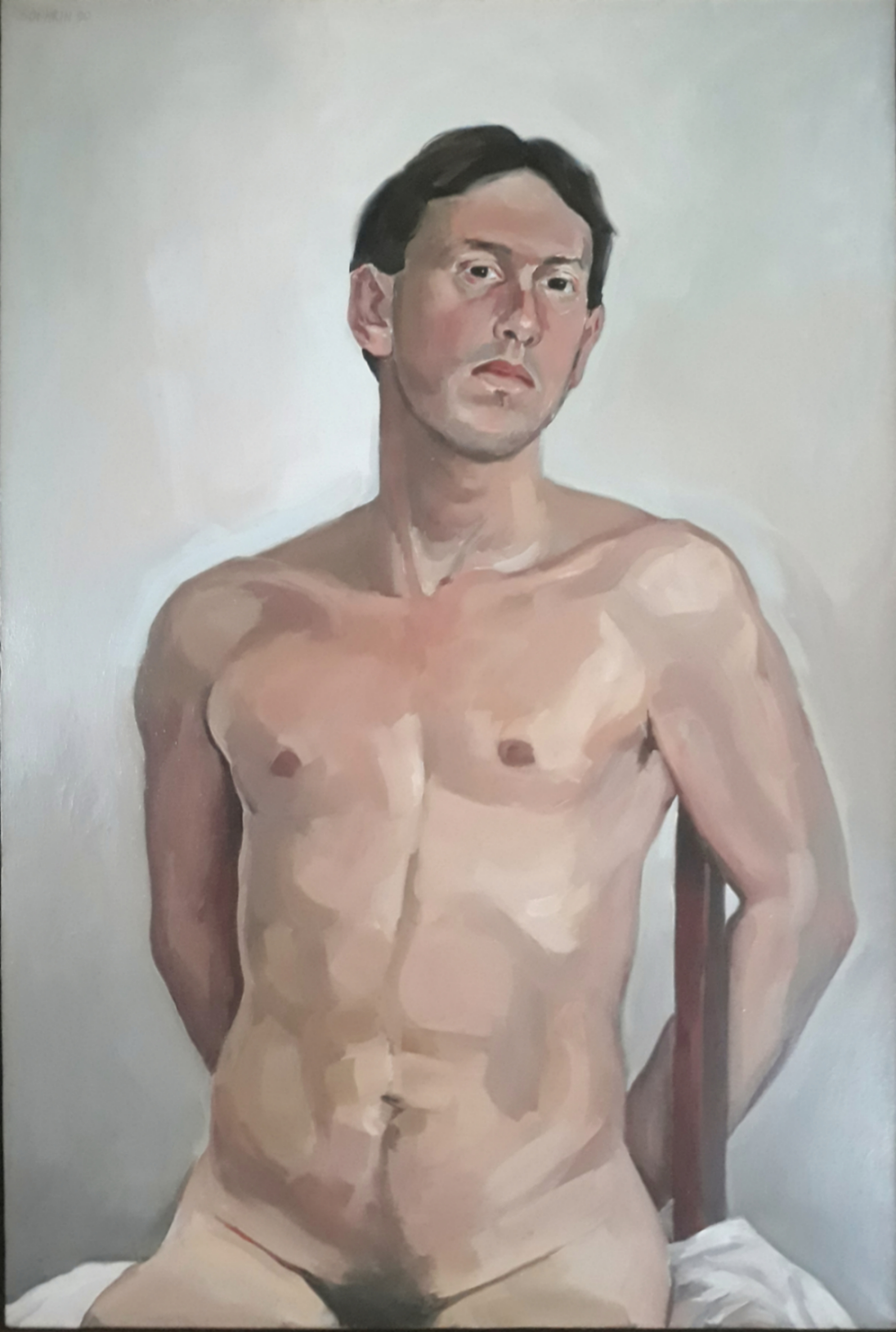 SEATED MALE (OSCAR). 24x36. oil on linen. 1990